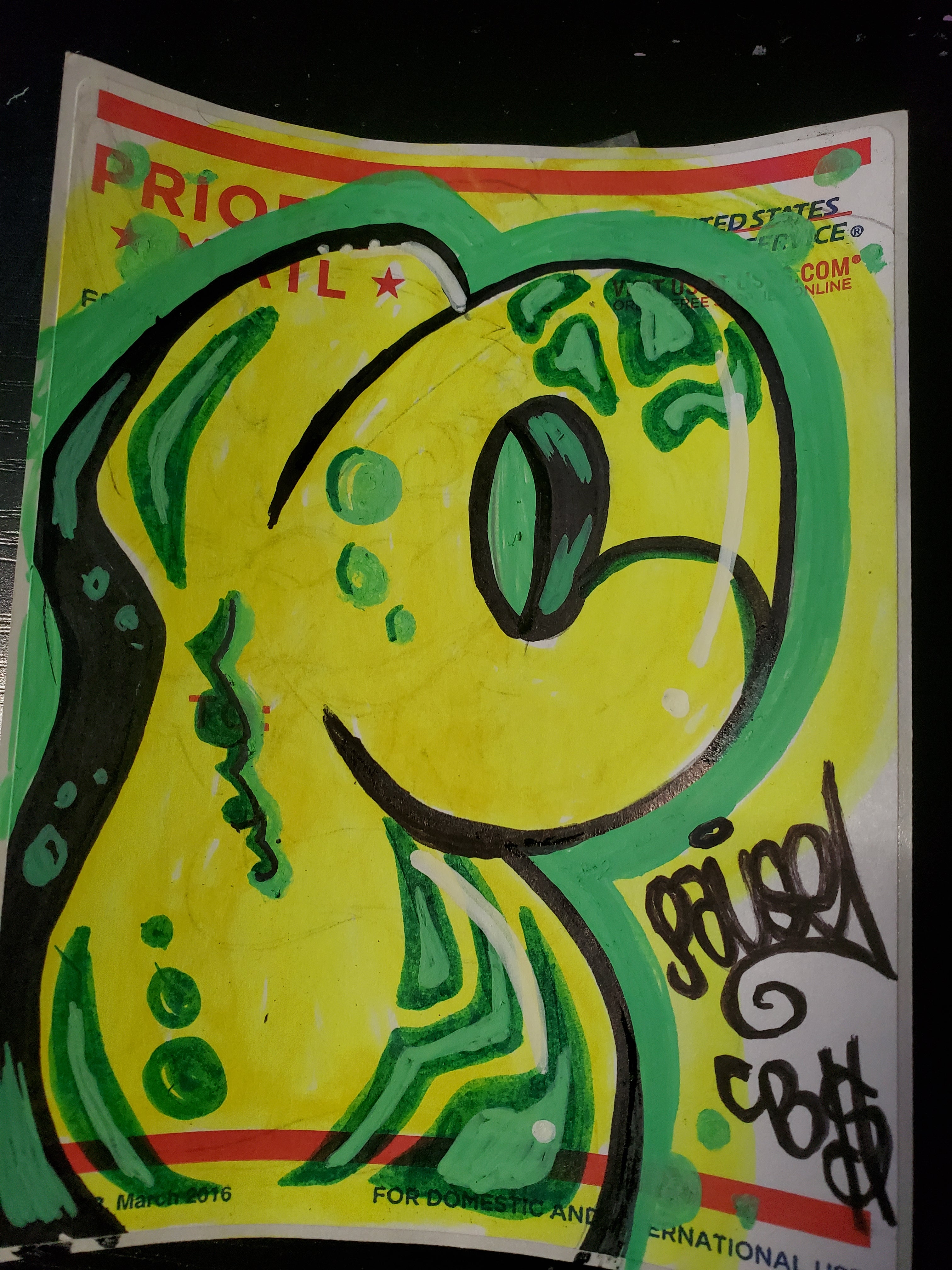 P de Pausa — Pegatina de grafiti original